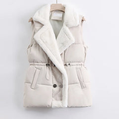 Plush Faux Fur Quilted Vest