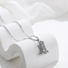 Western Boot Pendant Necklace