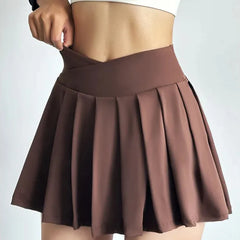 Stretchy Pleated Sports Skirt