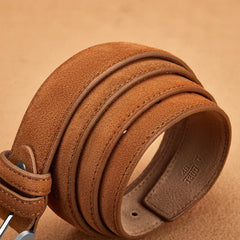 Classic Square Buckle Suede Belt