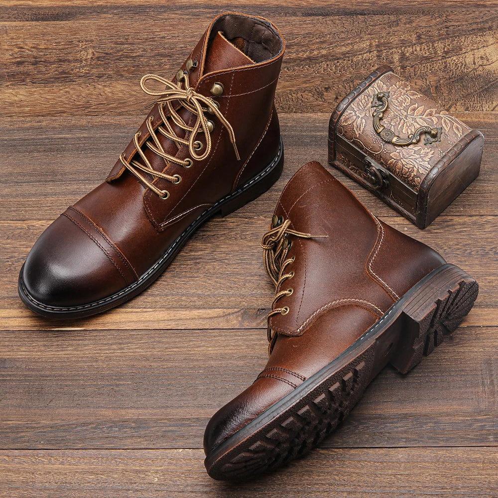Durable Leather Ranger Boots