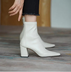 Suede Square Toe Ankle Boots