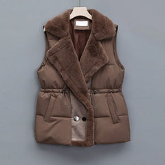 Plush Faux Fur Quilted Vest