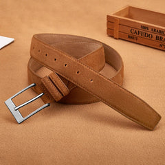 Classic Square Buckle Suede Belt