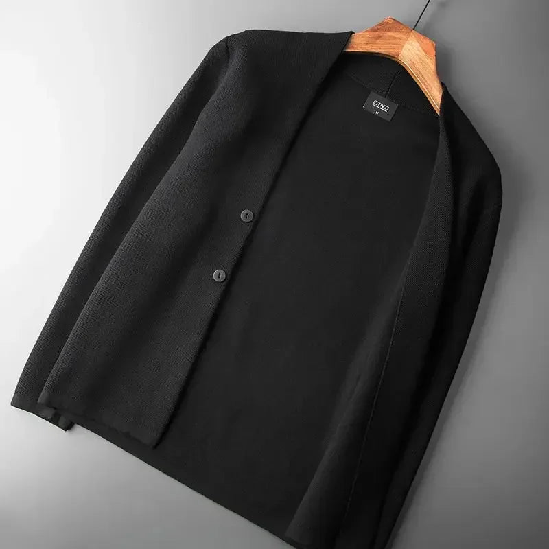 Ribbed Wool Button Cardigan