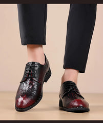 British Croc Leather Oxfords