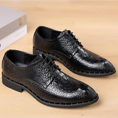British Croc Leather Oxfords
