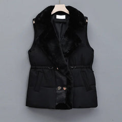 Plush Faux Fur Quilted Vest