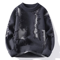 Frayed Knit Crew Sweater