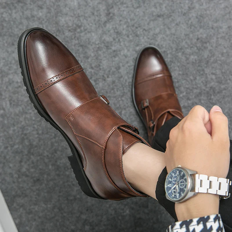 Genuine Leather Monk Boots