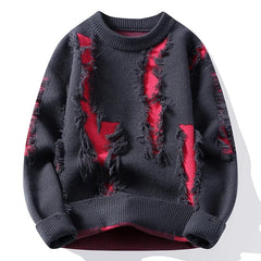 Frayed Knit Crew Sweater