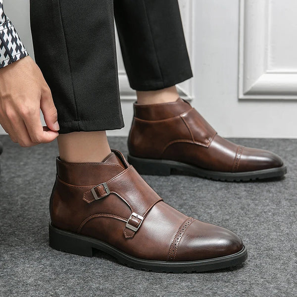 Genuine Leather Monk Boots