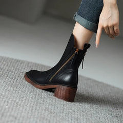 Vegan Leather Ankle Boots