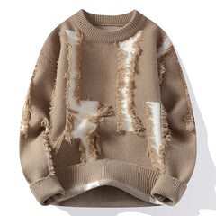 Frayed Knit Crew Sweater