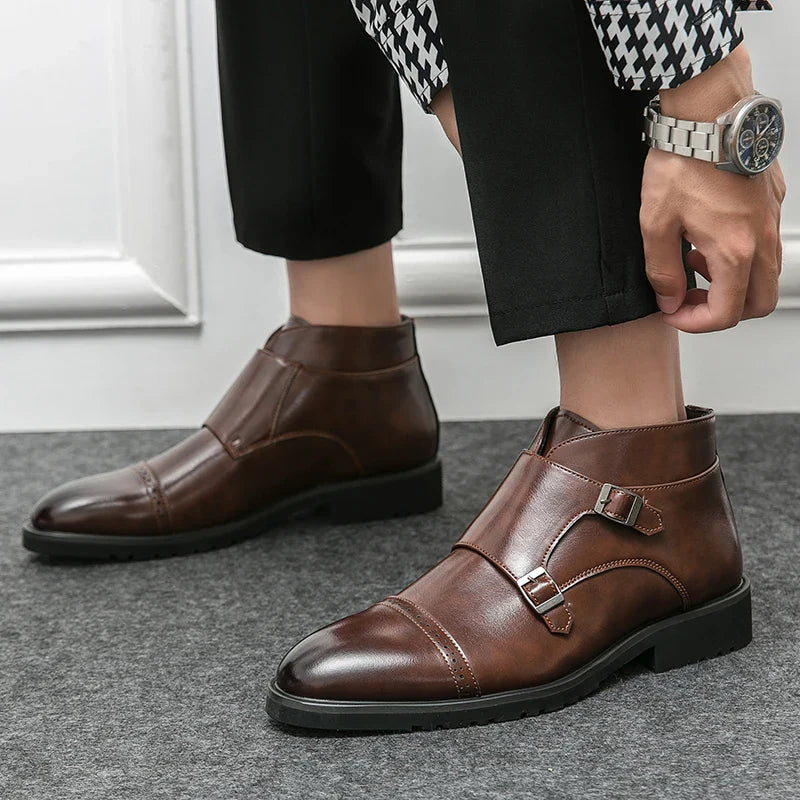 Genuine Leather Monk Boots