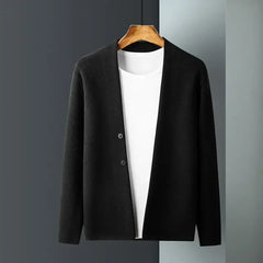 Ribbed Wool Button Cardigan