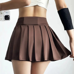 Stretchy Pleated Sports Skirt