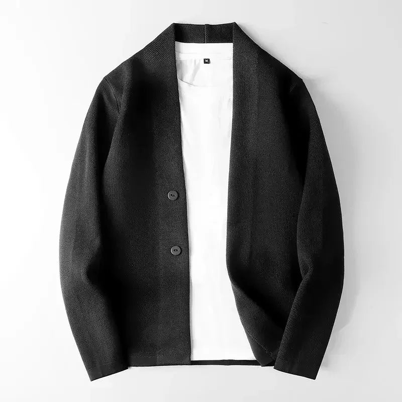 Ribbed Wool Button Cardigan