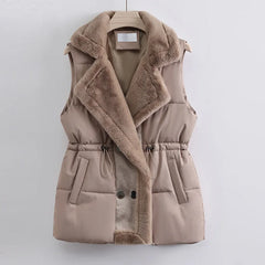 Plush Faux Fur Quilted Vest