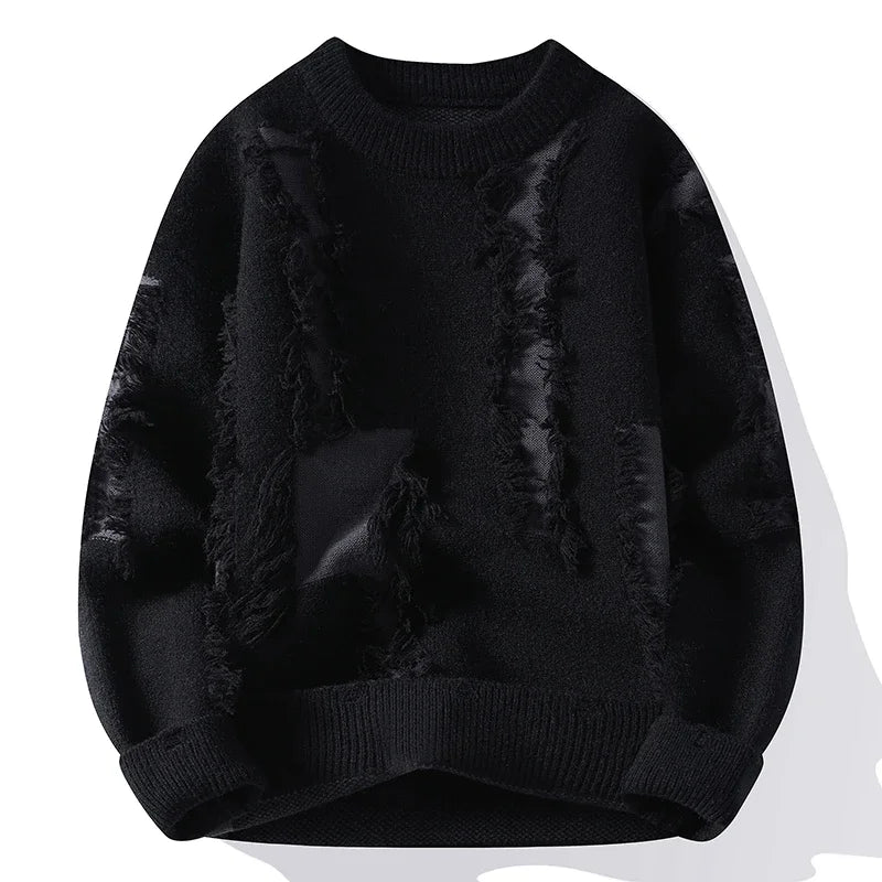 Frayed Knit Crew Sweater