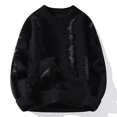 Frayed Knit Crew Sweater