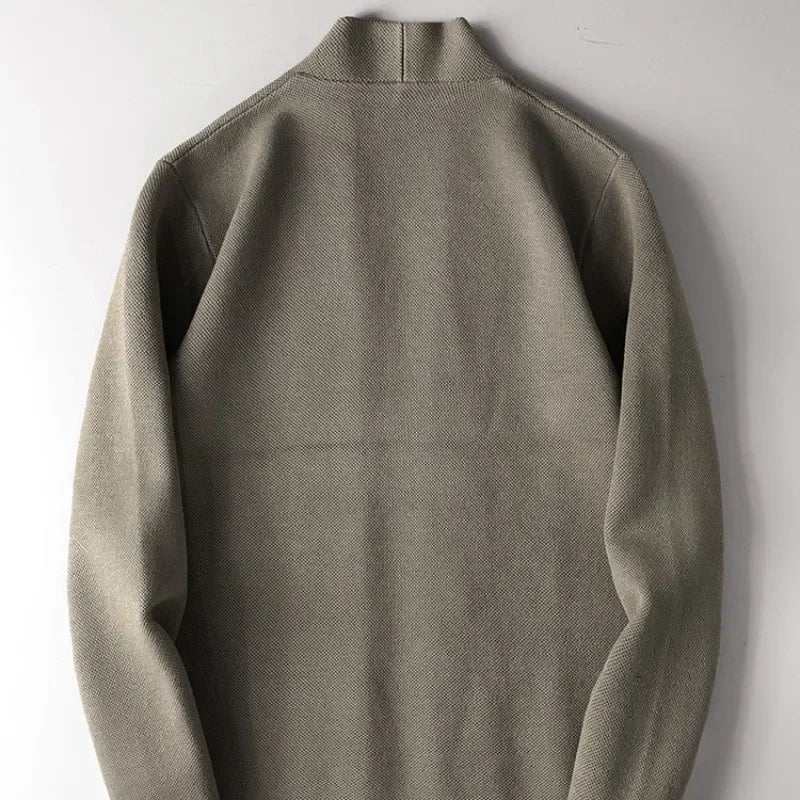 Ribbed Wool Button Cardigan
