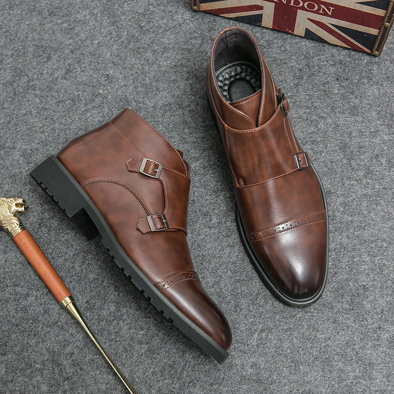 Genuine Leather Monk Boots
