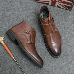 Genuine Leather Monk Boots