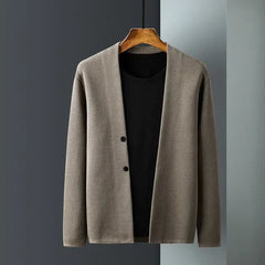 Ribbed Wool Button Cardigan