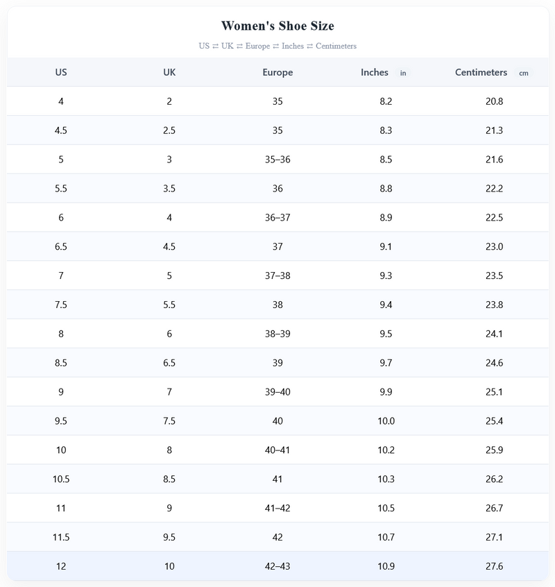 Elara Two-Tone Block Heels size chart