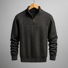Kenton Cable-Knit Zip Sweater
