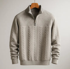 Kenton Cable-Knit Zip Sweater
