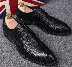 British Croc Leather Oxfords