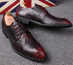 British Croc Leather Oxfords